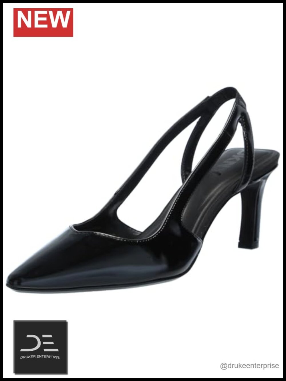 DKNY Carson Slingback Pump Faux Leather Stiletto Heel Evening Shoes